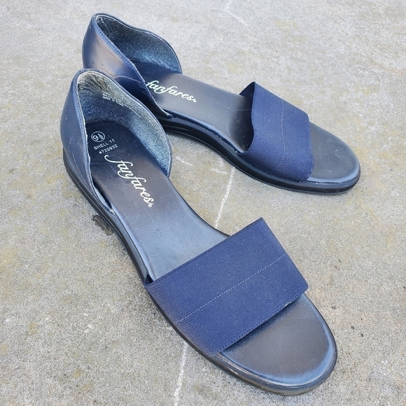 FANFAREs SLIP ON SANDALS BLUE WOMEN SIZE 9.5 SHOES - Picture 1 of 4